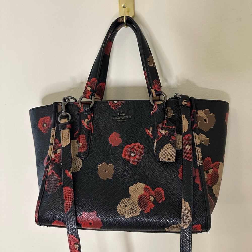 Coach Two Way Crosby Floral Printed Leather Satchel